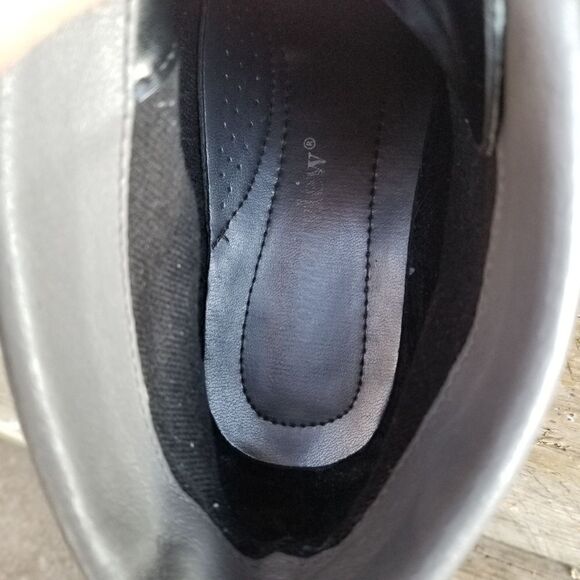 Vintage 90s y2k Steampunk Granny Punk Gray Leather Lace-up Heeled Boots Booties - Picture 8 of 10